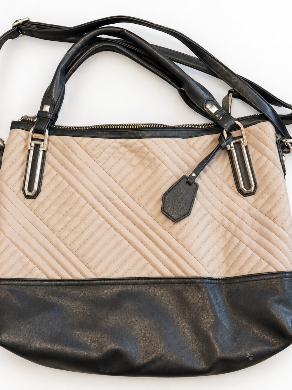 Jessica Simpson Black & Tan Tote Bag